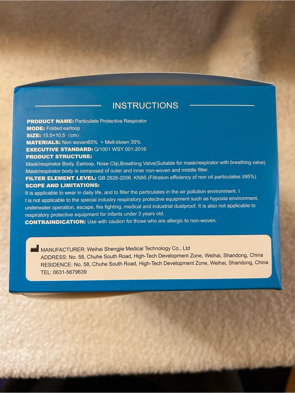 💰3 for $20 - SHENGJIE KN95 particulate Protective Respirators - Picture 4 of 4